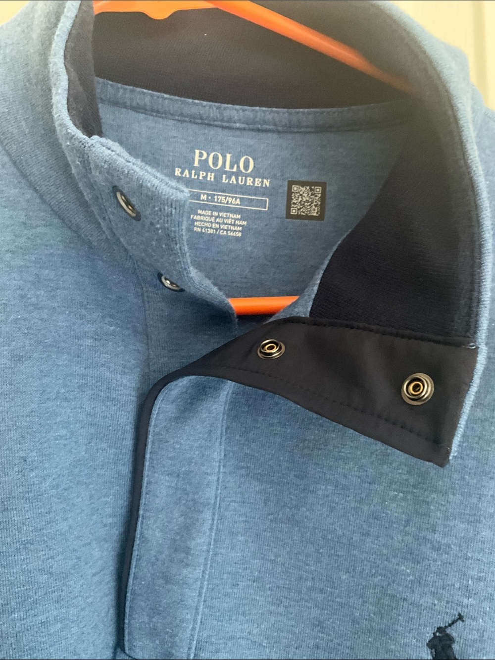 Ralph Lauren Blue Snap Close Pullover Sweater - Picture 3 of 4